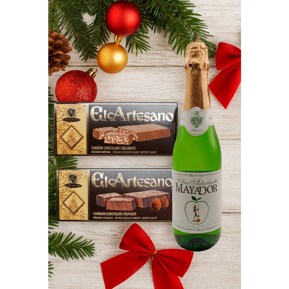 Sidra espumosa + Turrón de chocolate trufado + Turrón de chocolate crujiente suprema - Miniatura 2