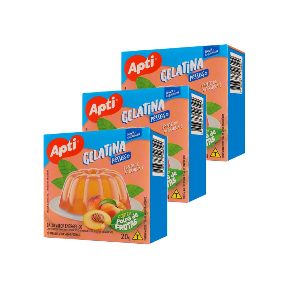 Gelatina sabor melocotón (3 x 20 g) - Imagen 1
