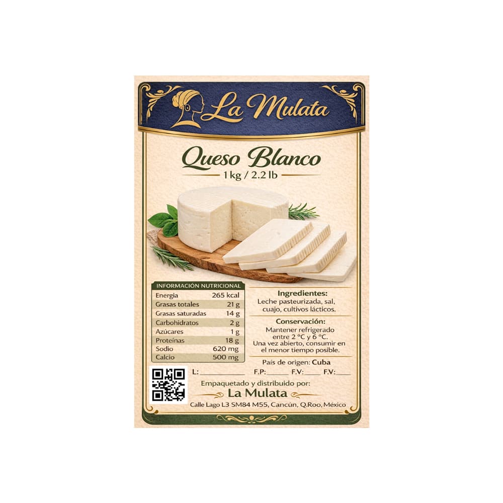 Queso blanco La Mulata (1 kg / 2.2 lb) - Miniatura 2
