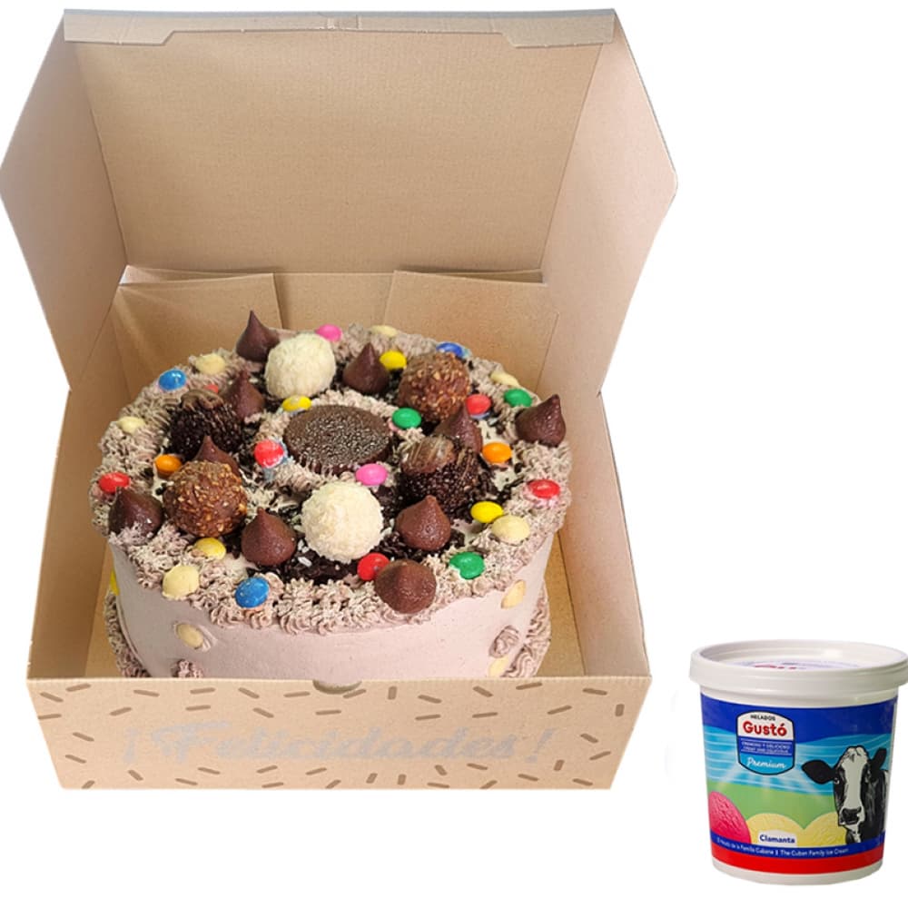 Cake chocolate Chucherías de nata (12 comensales) y helado de crema - Miniatura 2
