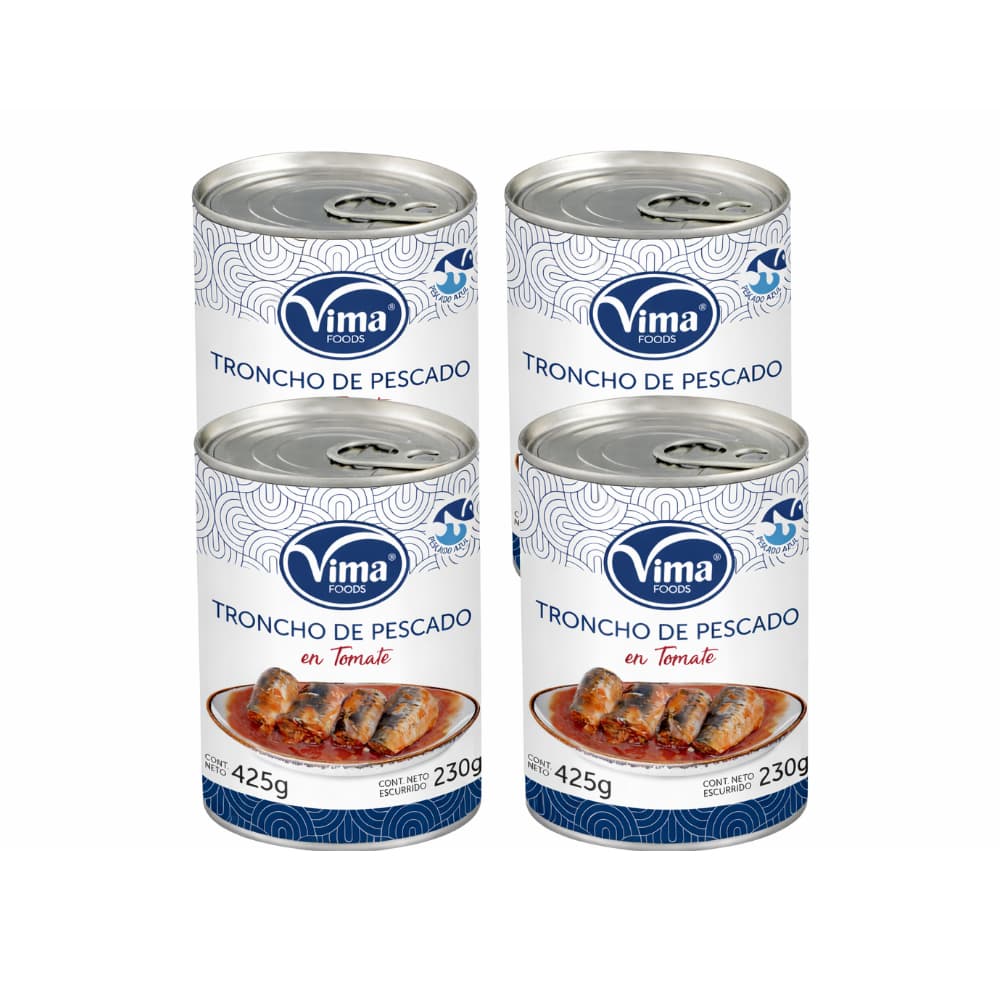 Troncho de pescado en tomate Vima Foods (4 x 425 g) - Imagen 1
