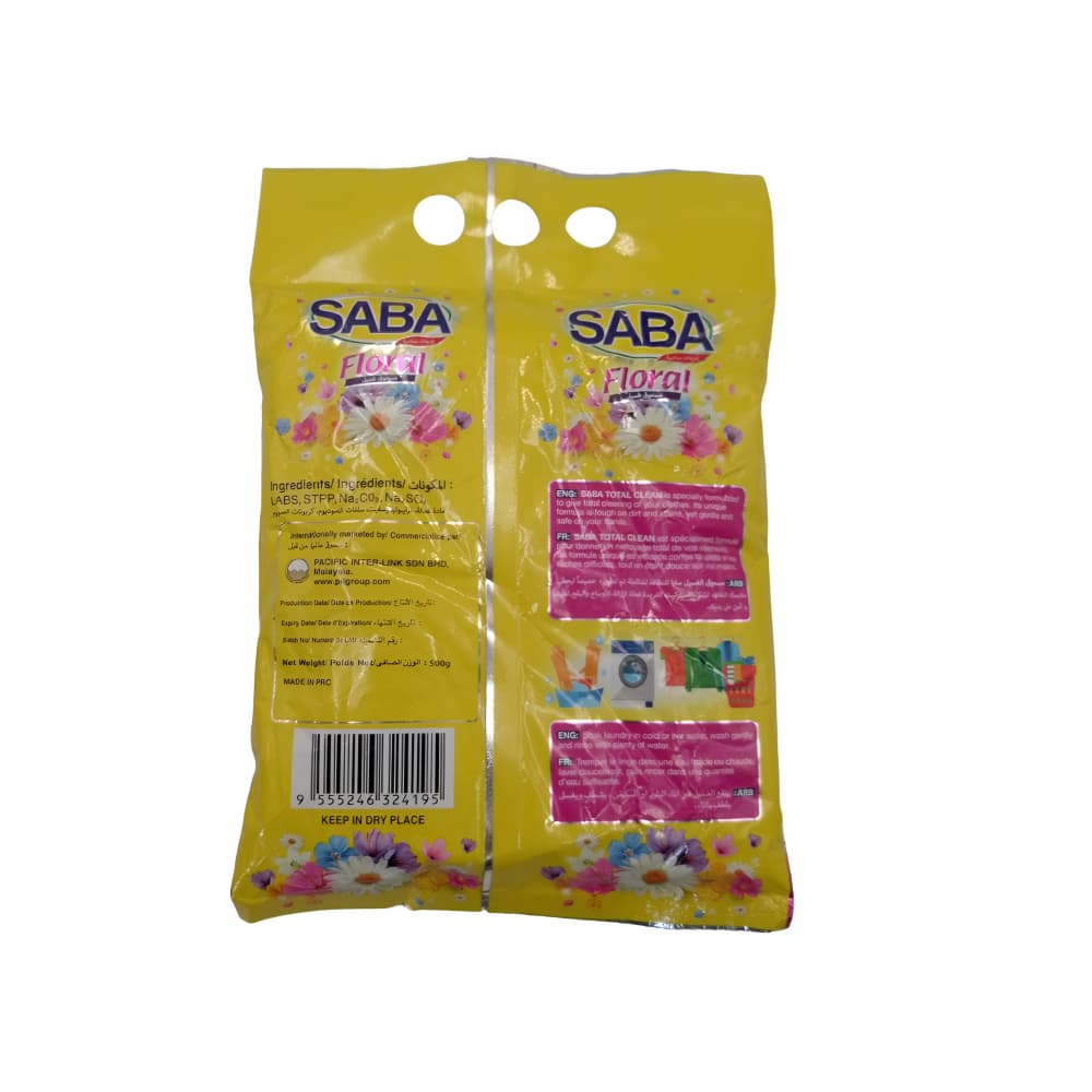 Detergente en polvo Saba Floral (500 g / 1.1 lb) - Miniatura 3