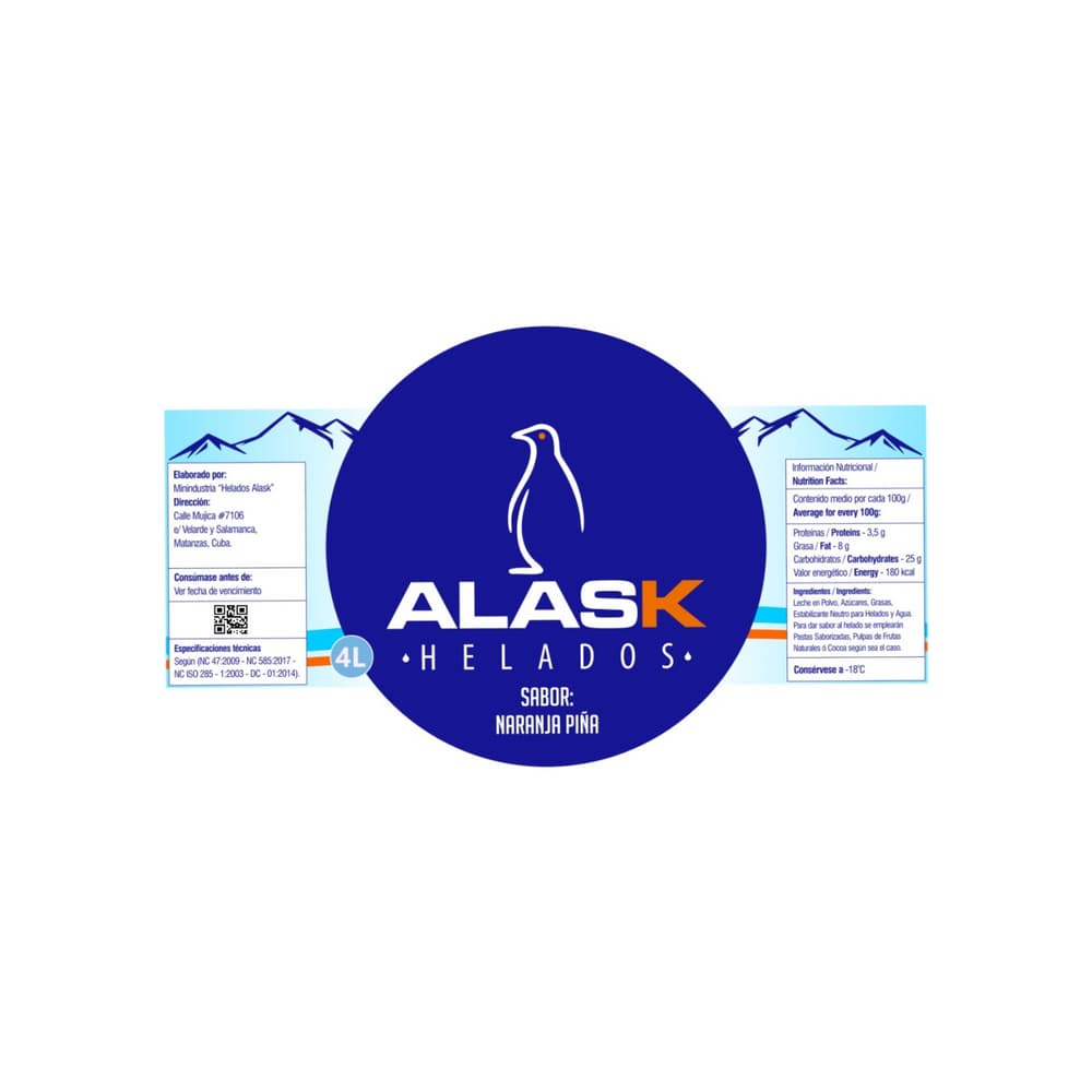 Helado de naranja piña Alask (4 L) - Miniatura 2