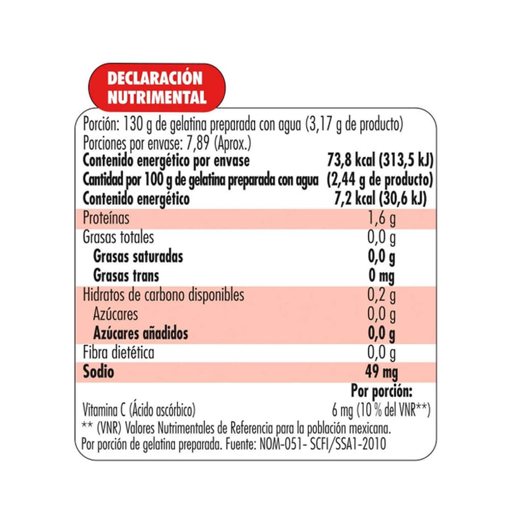 Gelatina sin azúcar fortificada con vitamina C sabor a fresa Jell-O (25 g) - Miniatura 4