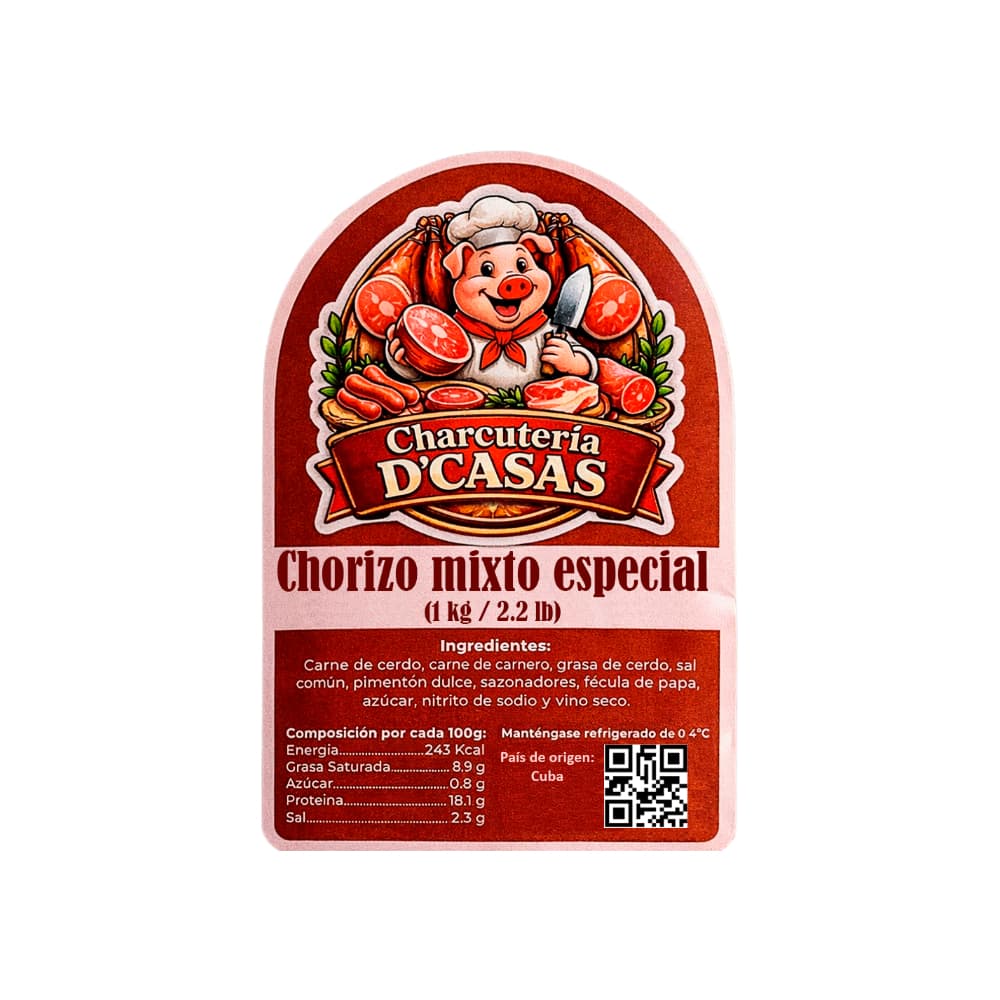Chorizo mixto especial D'Casas (1 kg / 2.2 lb) - Miniatura 2