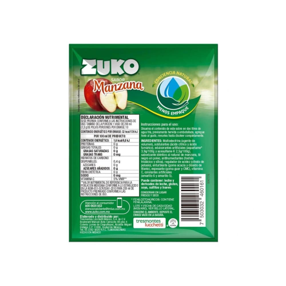 Combo refrescos zuko manzana (5 x 13 g) + zuko piña (5 x 13 g) + zuko fresa (5 x 13 g) - Miniatura 3
