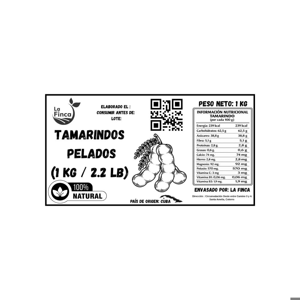 Tamarindos pelados La Finca (1 kg / 2.2 lb) - Miniatura 4