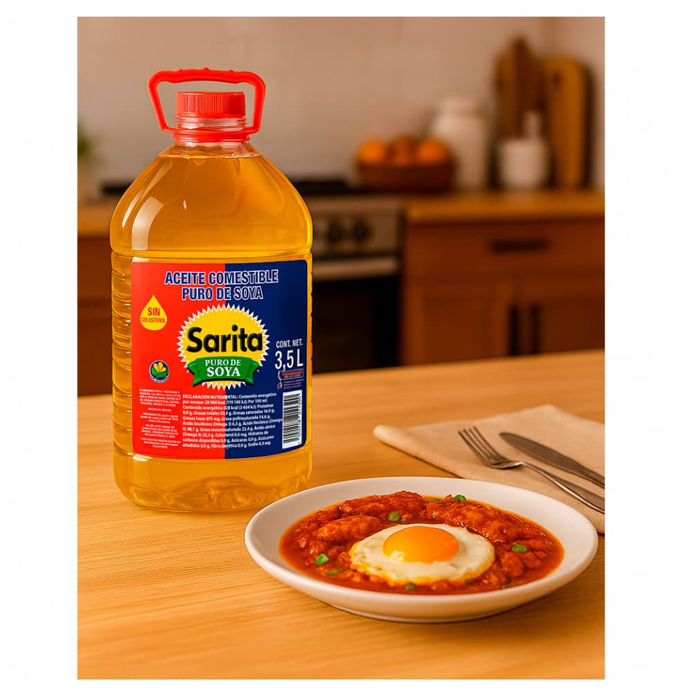 Aceite puro de soya Sarita (3.5 L) - Miniatura 3