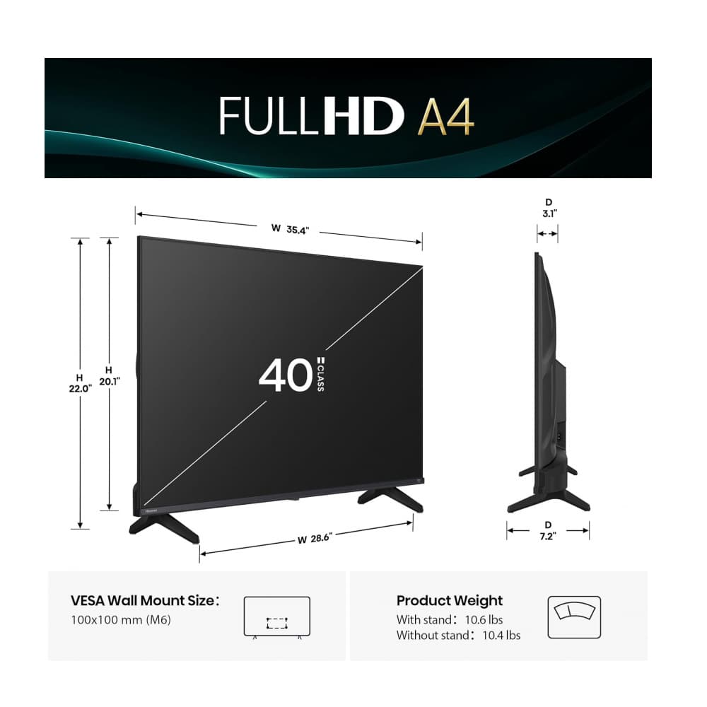Televisor smart de 40" HD Hisense 40A4NF - Miniatura 2