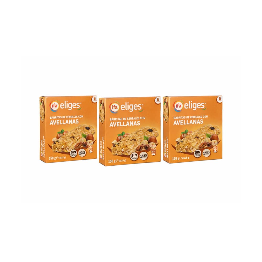 Barritas de cereales con avellanas (3 x 150 g / 5.29 oz) - Miniatura 1