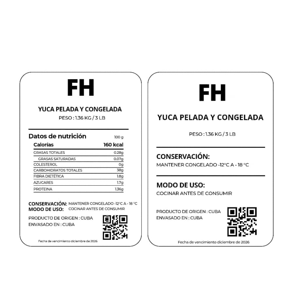 Yuca pelada y congelada Fresco Habana (1.81 kg / 4 lb) - Miniatura 4