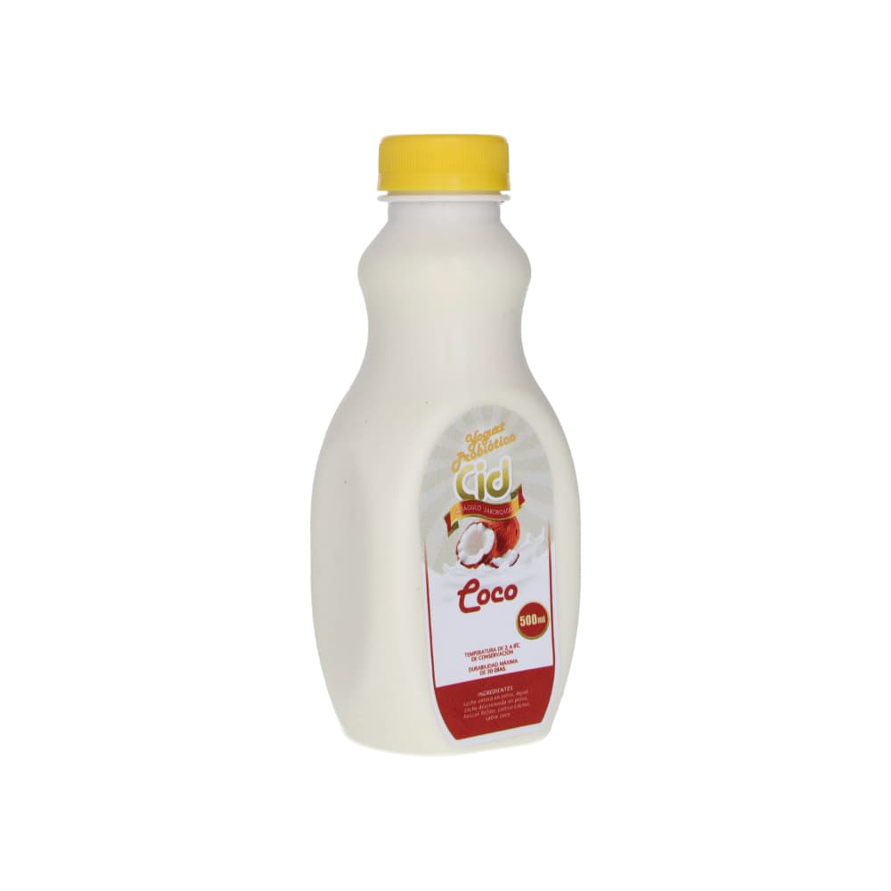 Yogurt probiótico de coágulo saborizado de coco Cid (500 ml) - Miniatura 2