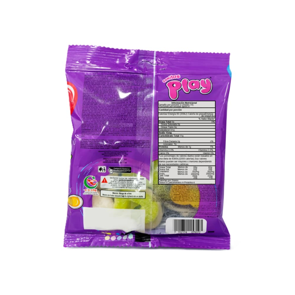 Gomitas de gelatina sabores surtidos a frambuesa, mango y fresa Play (55g / 1.94 oz) - Miniatura 2