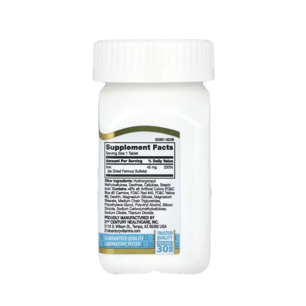 Hierro de liberación lenta 21st Century (60 tabletas) - Miniatura 2