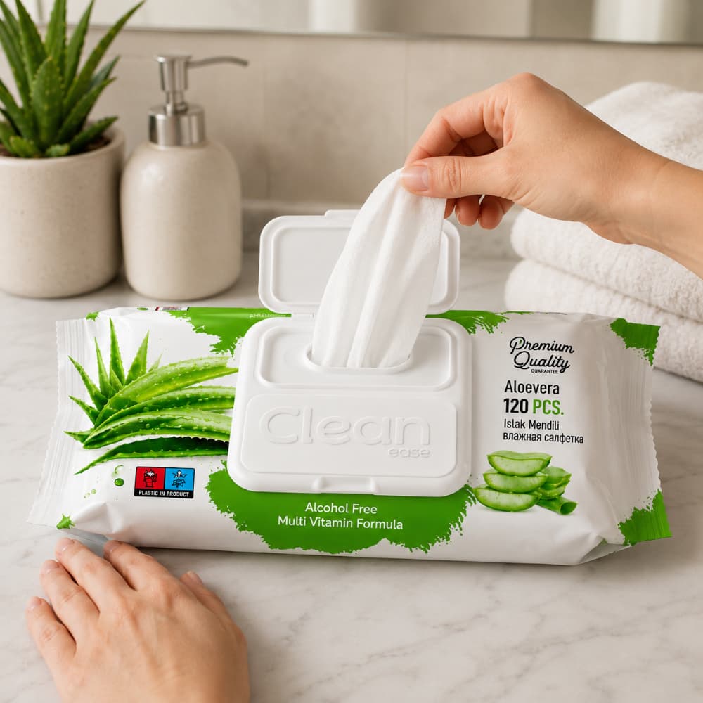 Toallitas húmedas Aloe Vera Clean ease (120 U) - Miniatura 3