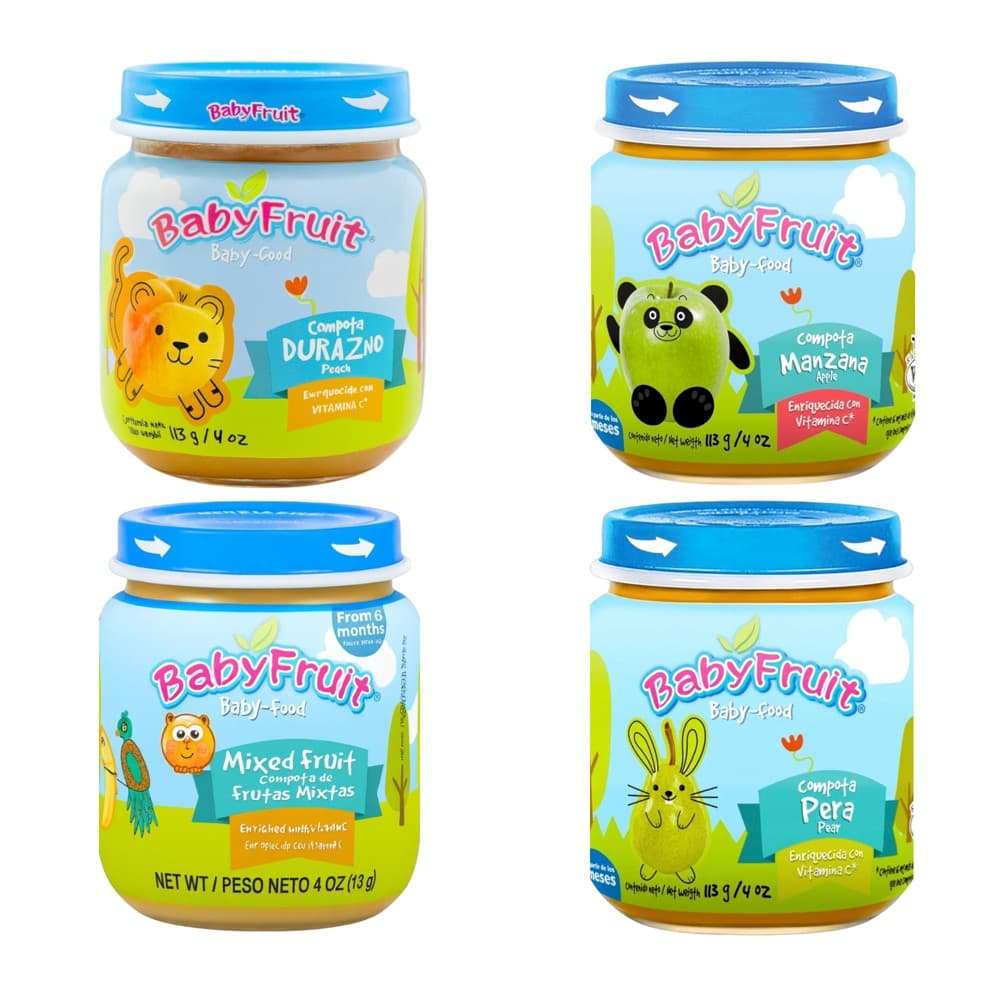 Compotas de manzana, pera, durazno y frutas mixtas Baby Fruit (4 x 113 g / 4 oz) - Miniatura 2
