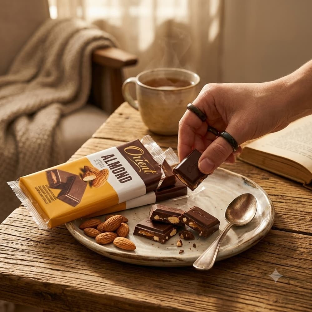 Tabletas de chocolate con leche con relleno sabor a almendras Tayas Orient (3 x 80 g / 2.82 oz) - Miniatura 5
