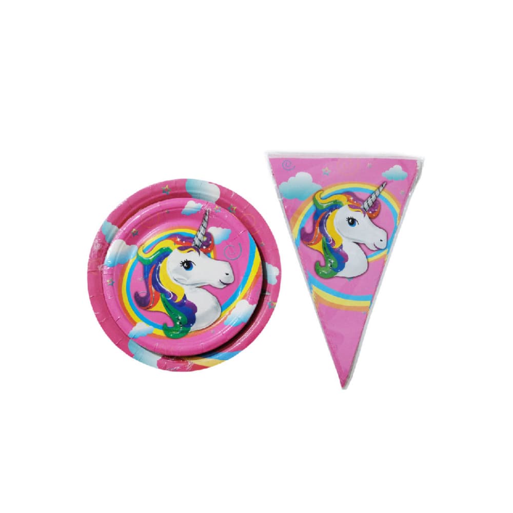 Set de artículos para fiesta con temática unicornio (119 U) - Miniatura 4