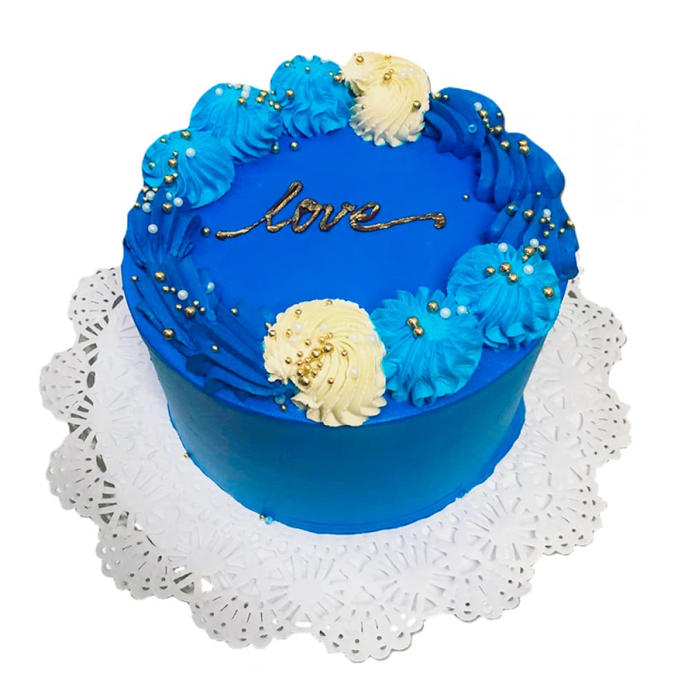 Cake de vainilla plus con nata azul (15 personas) - Miniatura 3