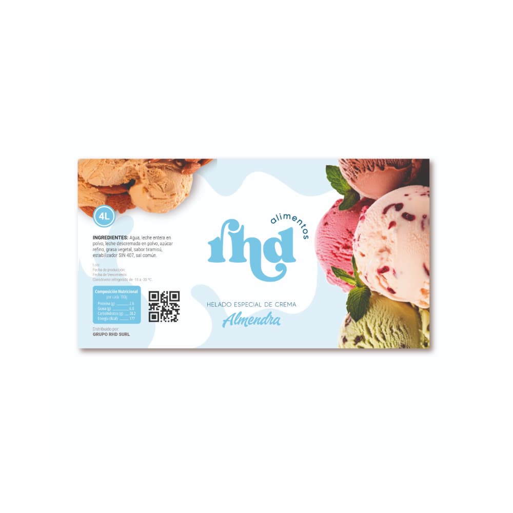 Helado especial de crema sabor almendra RHD (4 L) - Miniatura 2