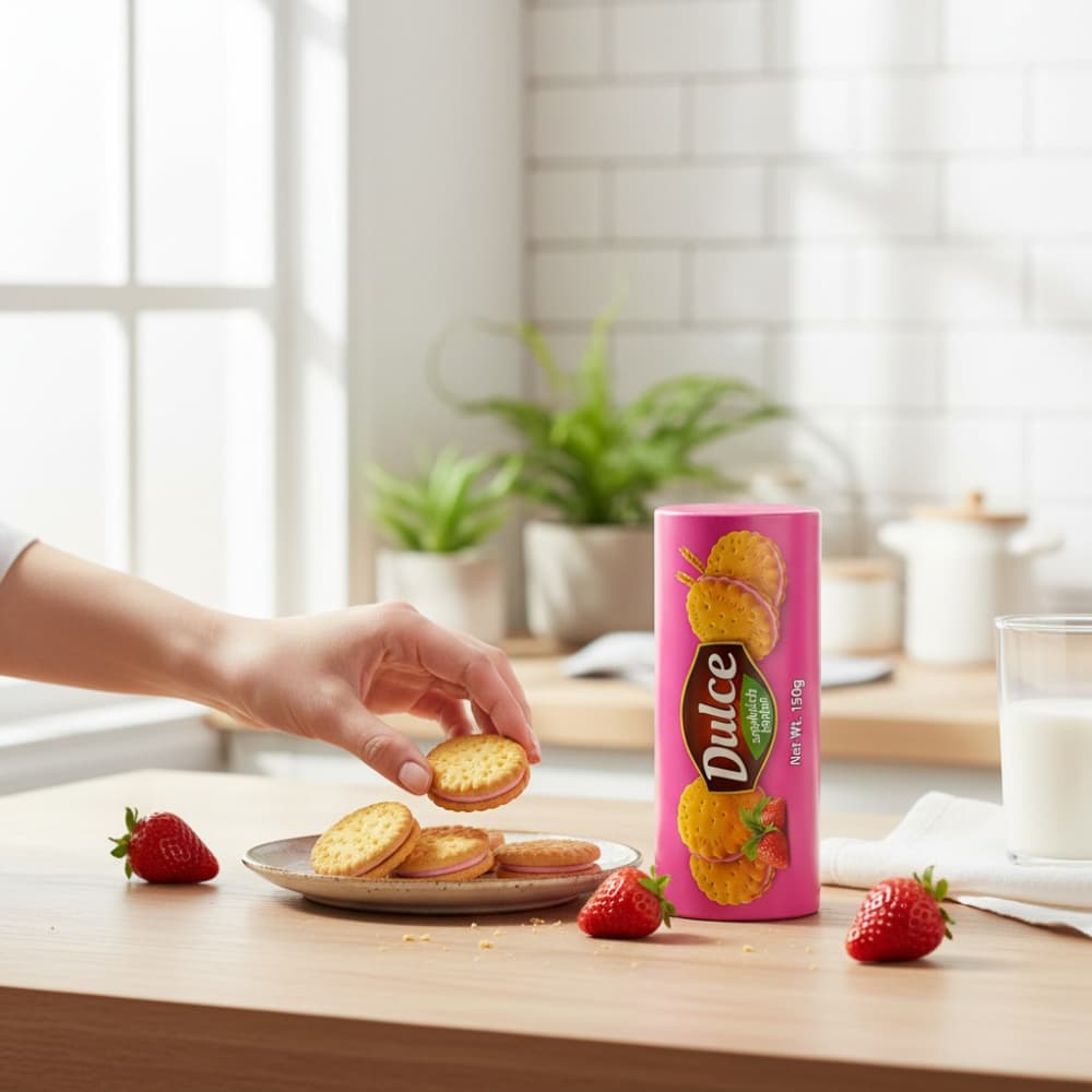 Galleta rellena con crema sabor fresa Dulce (150 g / 5.29 oz) - Miniatura 4