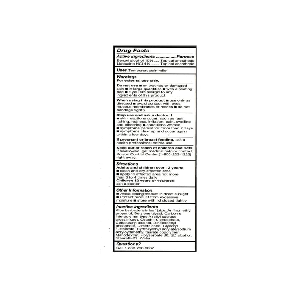 Crema para aliviar el dolor con lidocaína 4 % y alcohol bencílico 10 % Globe (85 g / 3 oz) - Miniatura 3