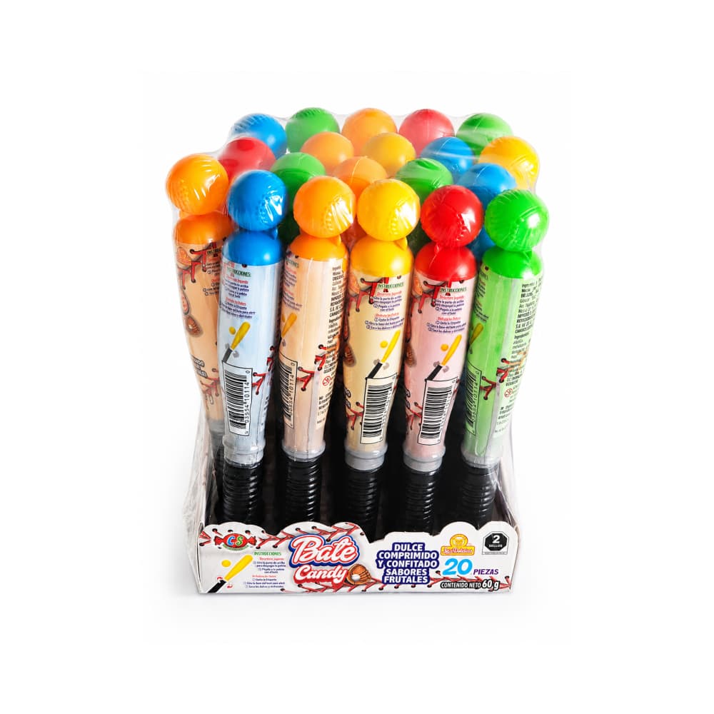 Juguetes en forma de bates con pelotas rellenos de caramelos duros Las Delicias (60 g / 2.11 oz) - Miniatura 1