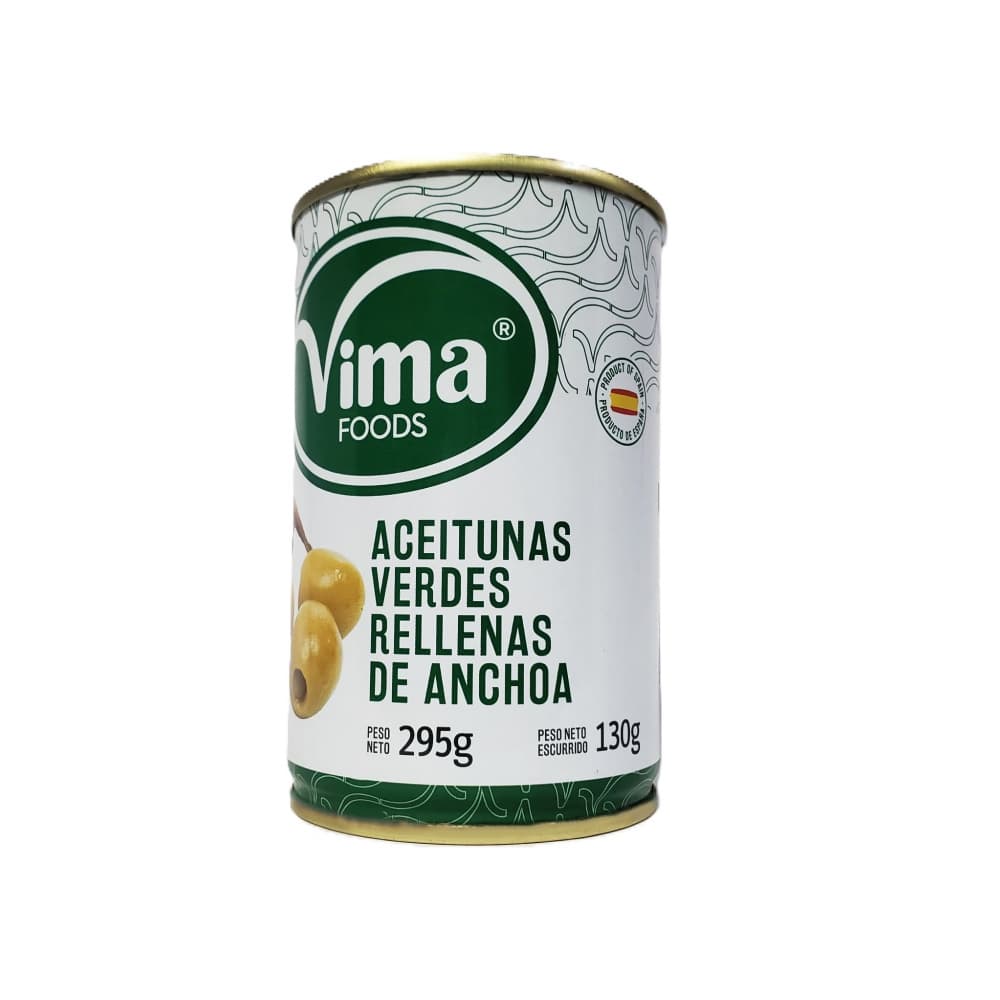 Aceitunas verdes rellenas de anchoa Vima Foods (295 g / 10.40 oz) - Imagen 1
