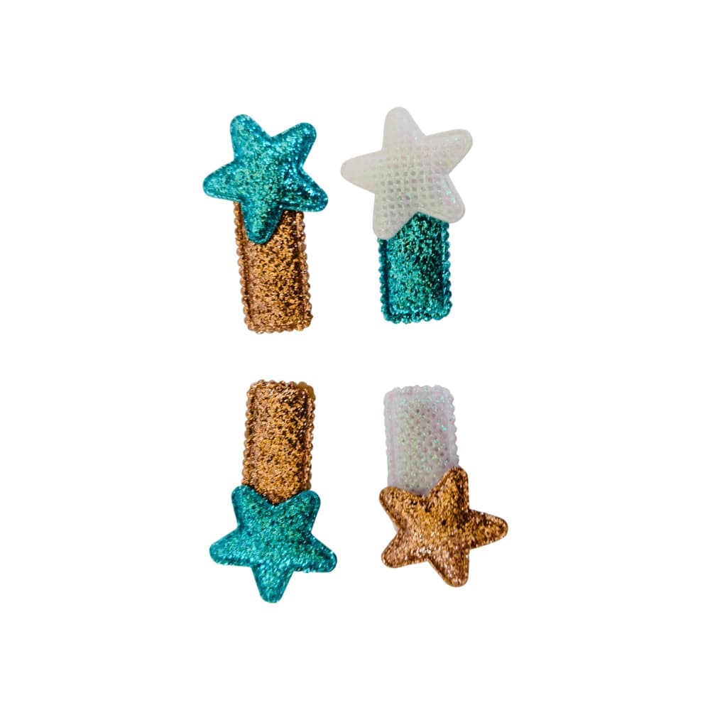 Ganchos en forma de estrellas con brillo para el cabello Tiara (4 U) - Miniatura 3
