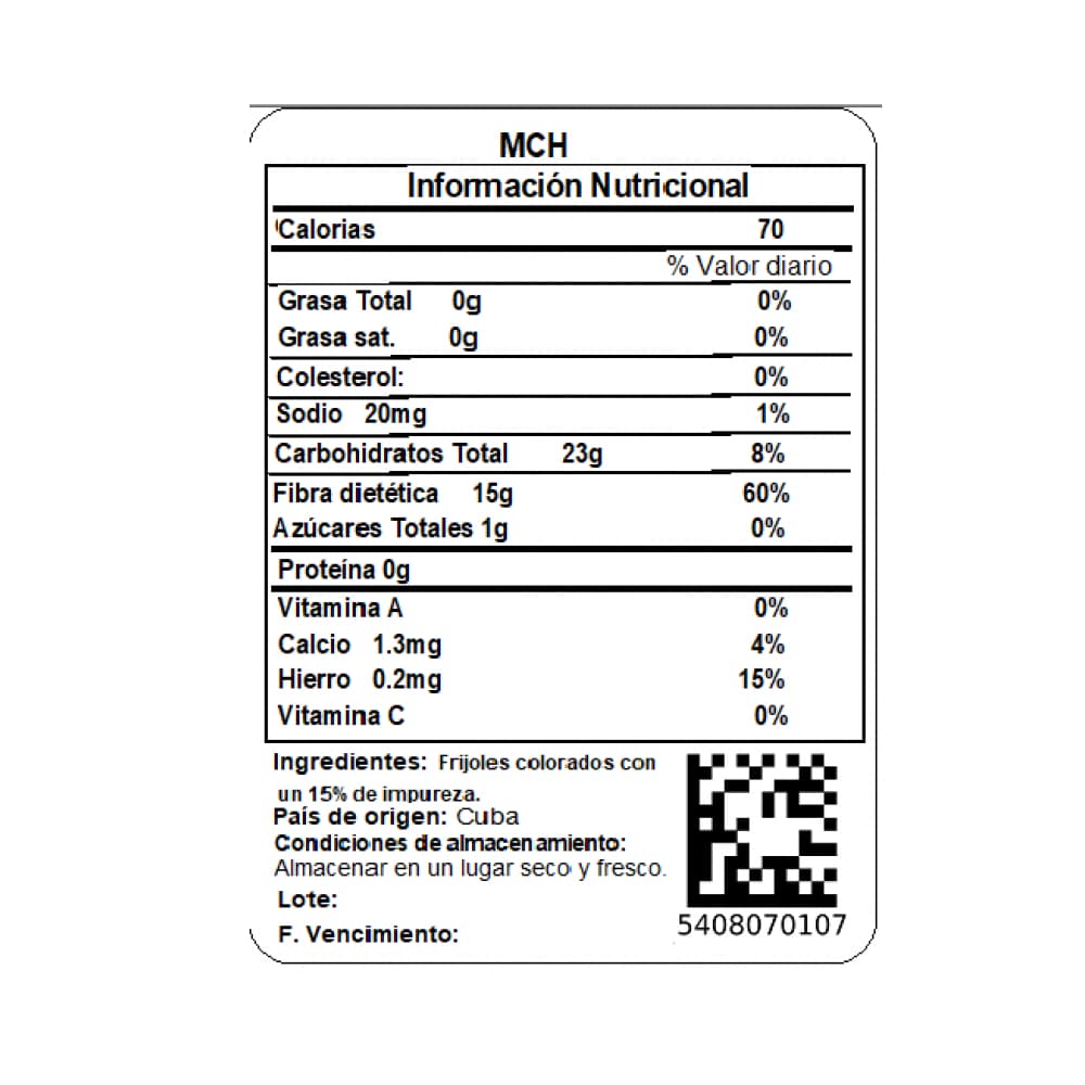 Frijoles colorados MCH (908 g / 2 lb) - Miniatura 3