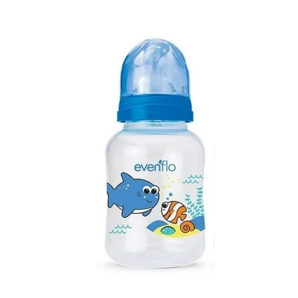Biberón azul con estampado de acuario Evenflo (120 ml) - Miniatura 2