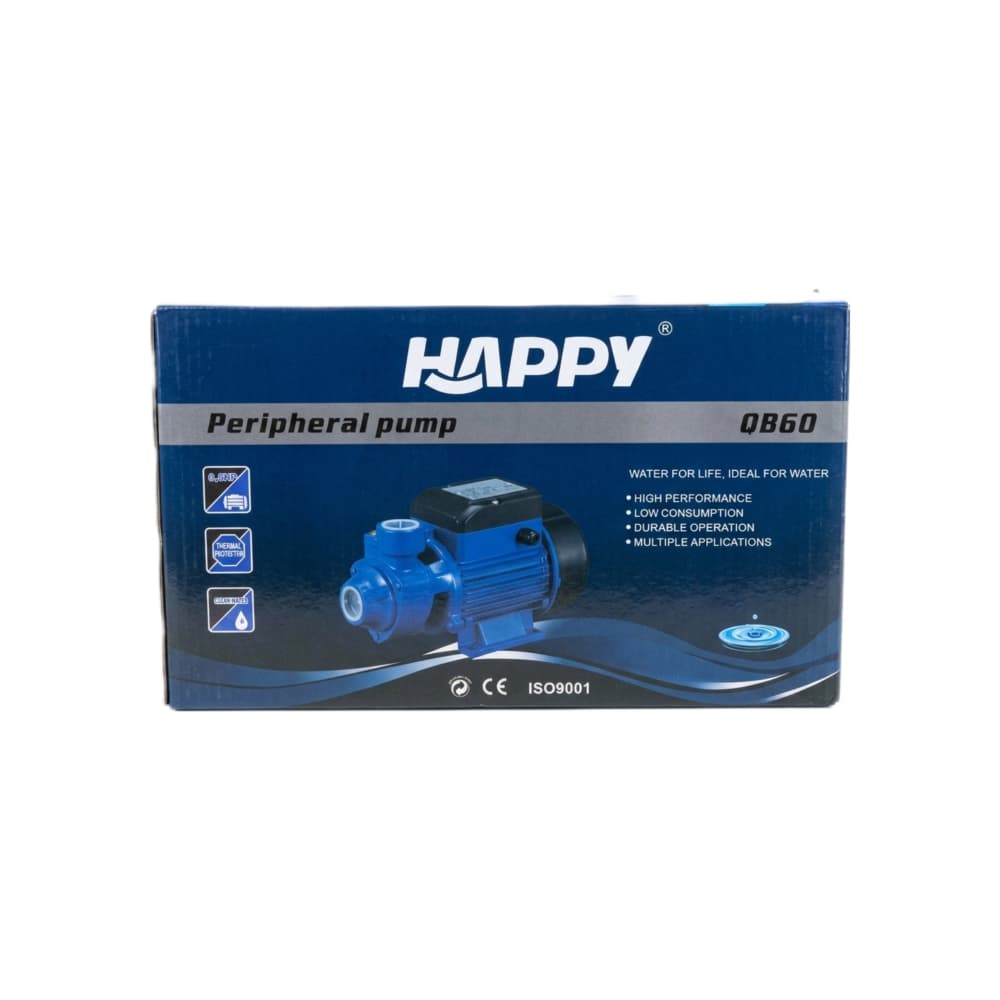 Bomba de agua periférica 1" HAPPY QB60 (0.5 HP) - Miniatura 3