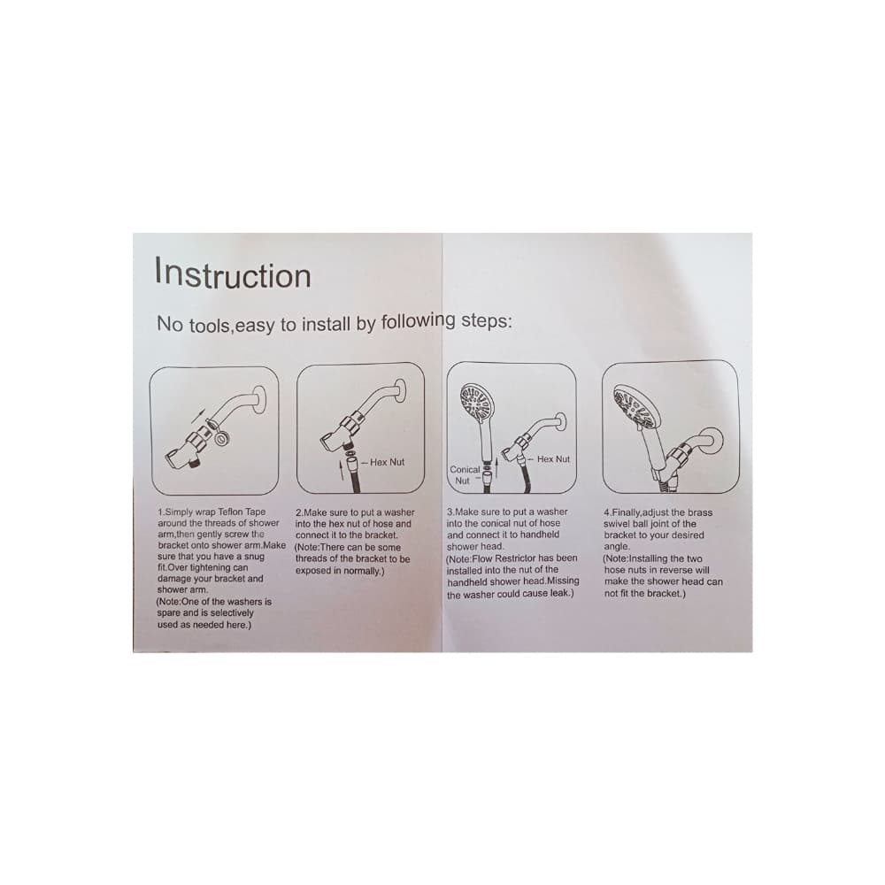 Ducha de mano de alta presión plateada (1 U) - Miniatura 4