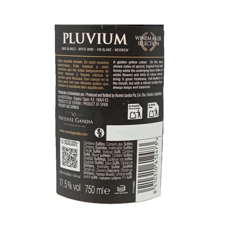 Vino blanco -winemaker selection- Pluvium (750 ml) - Miniatura 3