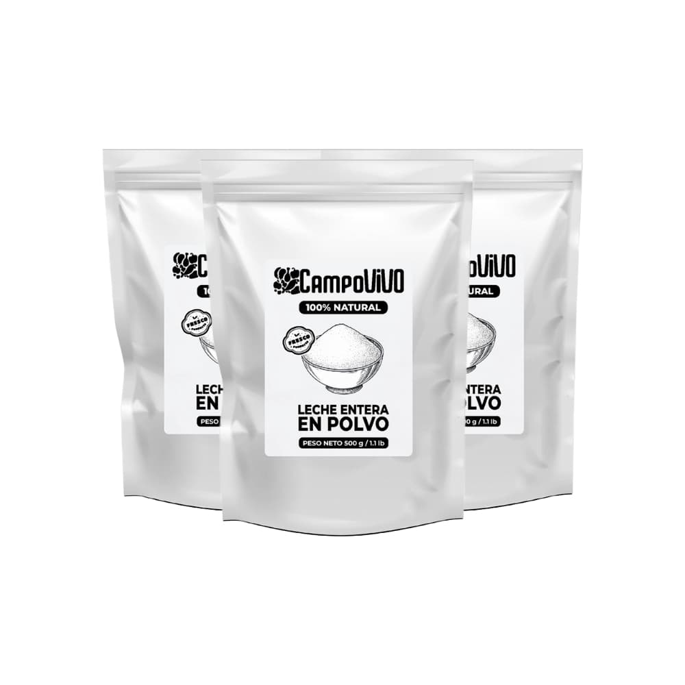 Leche entera en polvo Campo Vivo (3 x 500 g / 1.1 lb) - Miniatura 1