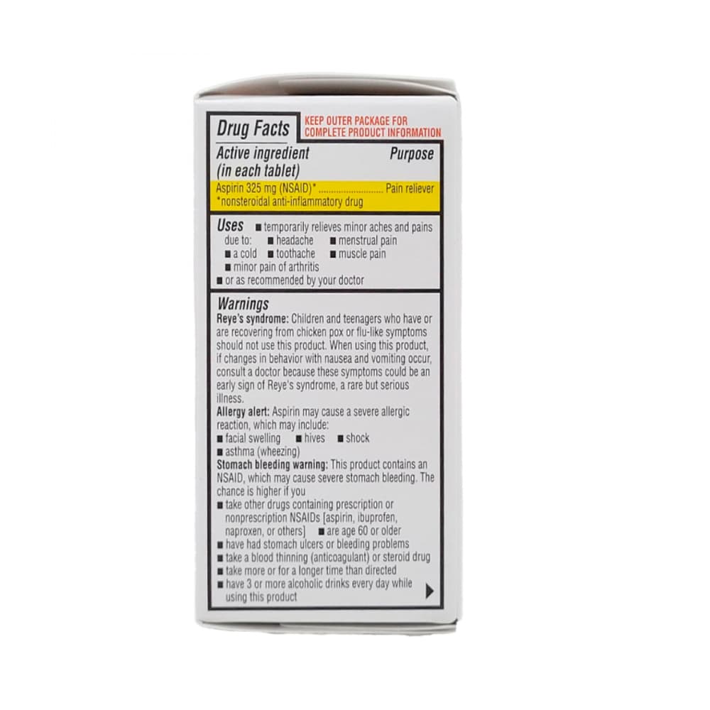 Aspirina. Ácido acetilsalicílico 325 mg Rugby (100 tabletas) - Miniatura 3