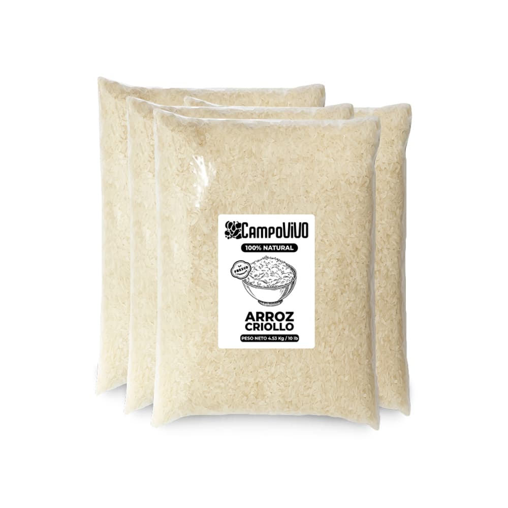 Arroz criollo Campo Vivo (4 x 4.53 kg / 10 lb) - Imagen 1