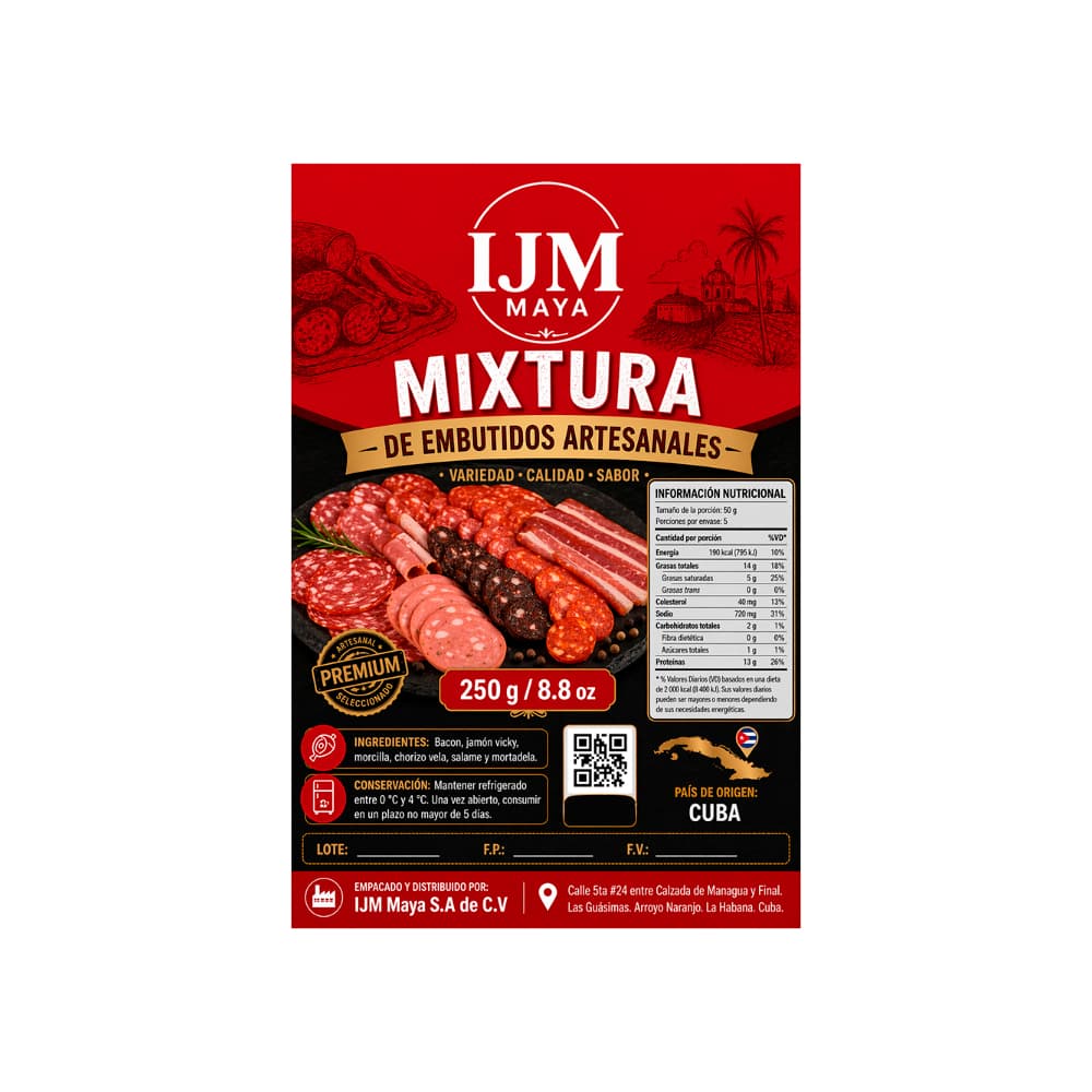 Mixtura de embutidos artesanales IJM Maya (250 g / 8.8 oz) - Miniatura 2