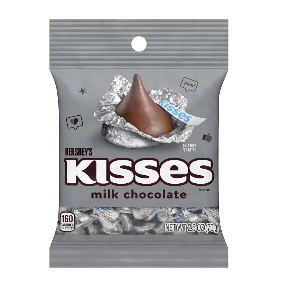 Bombones de chocolate con leche Kisses (70 g / 2.5 oz) - Imagen 1