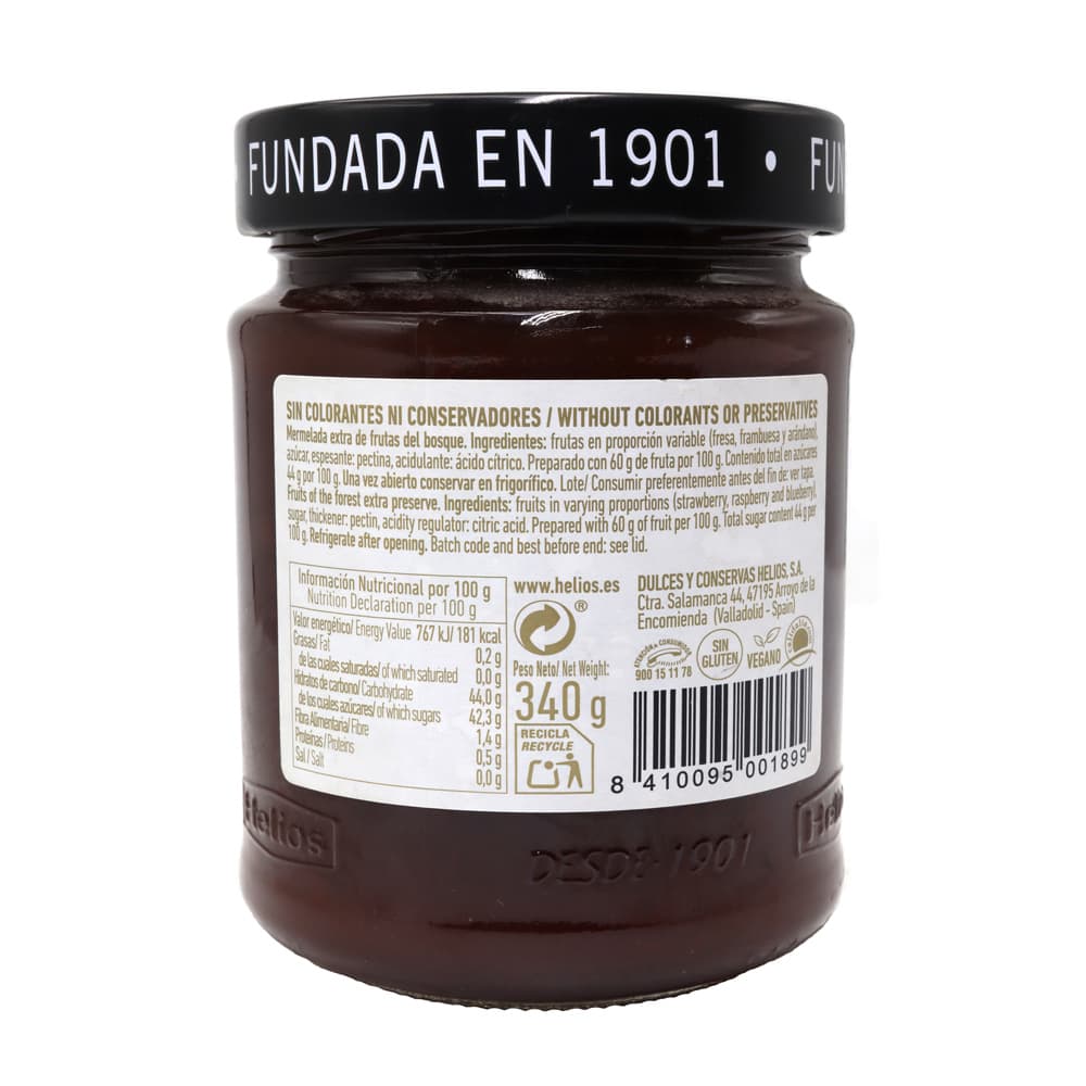 Mermelada extra de frutas del bosque Helios (340 g / 11.99 oz) - Miniatura 3