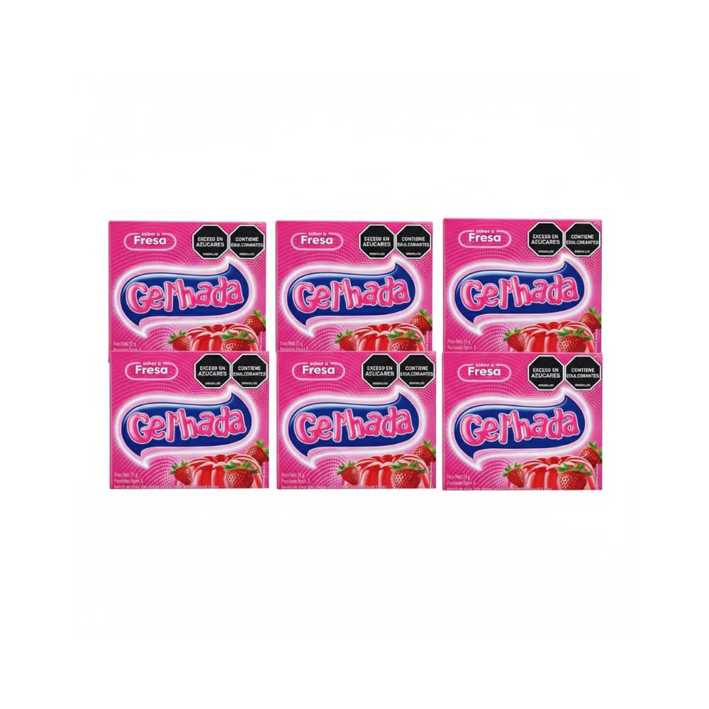 Gelatina sabor a fresa Gel’hada (6 x 35 g / 1.23 oz) - Miniatura 1