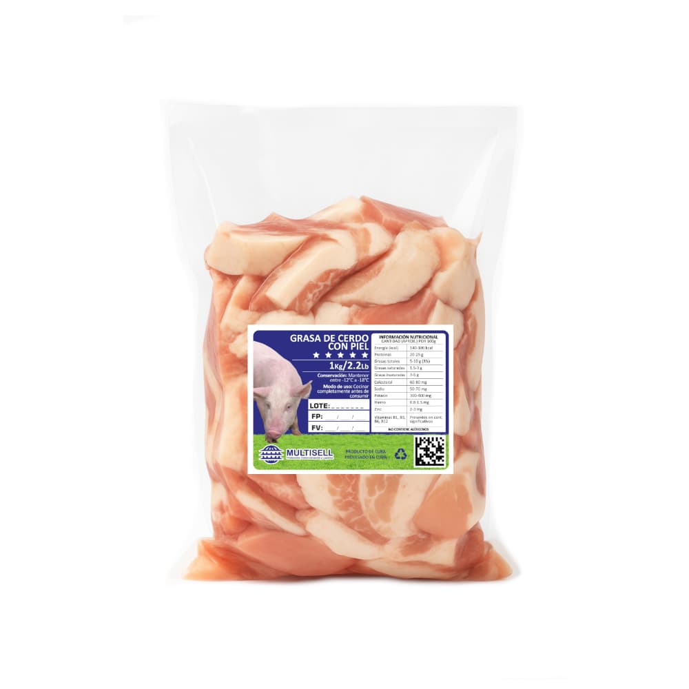 Grasa de cerdo con piel Multisell (1 Kg / 2.2 lb) - Miniatura 3