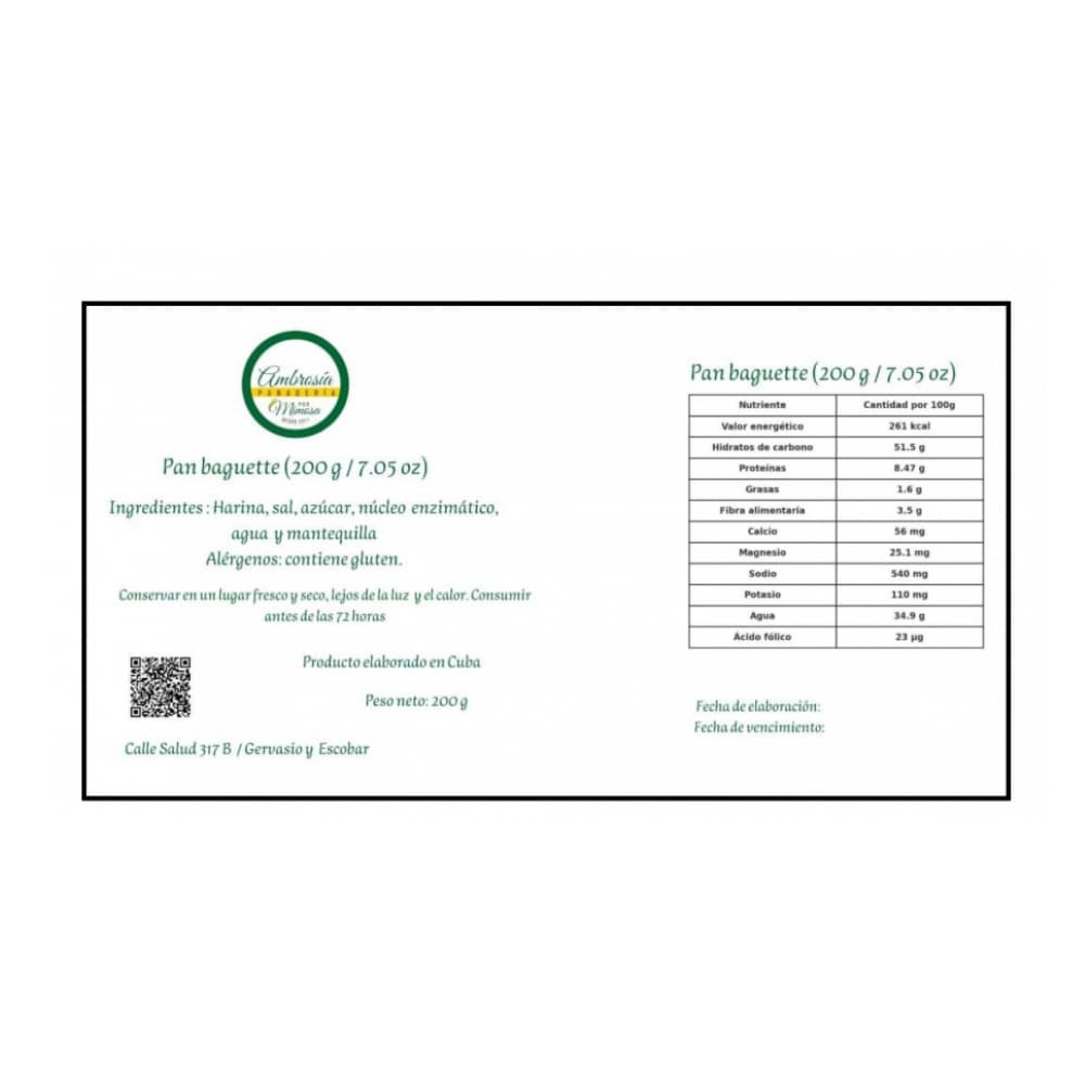 Pan baguette Mimosa (200 g / 7.05 oz) - Miniatura 3