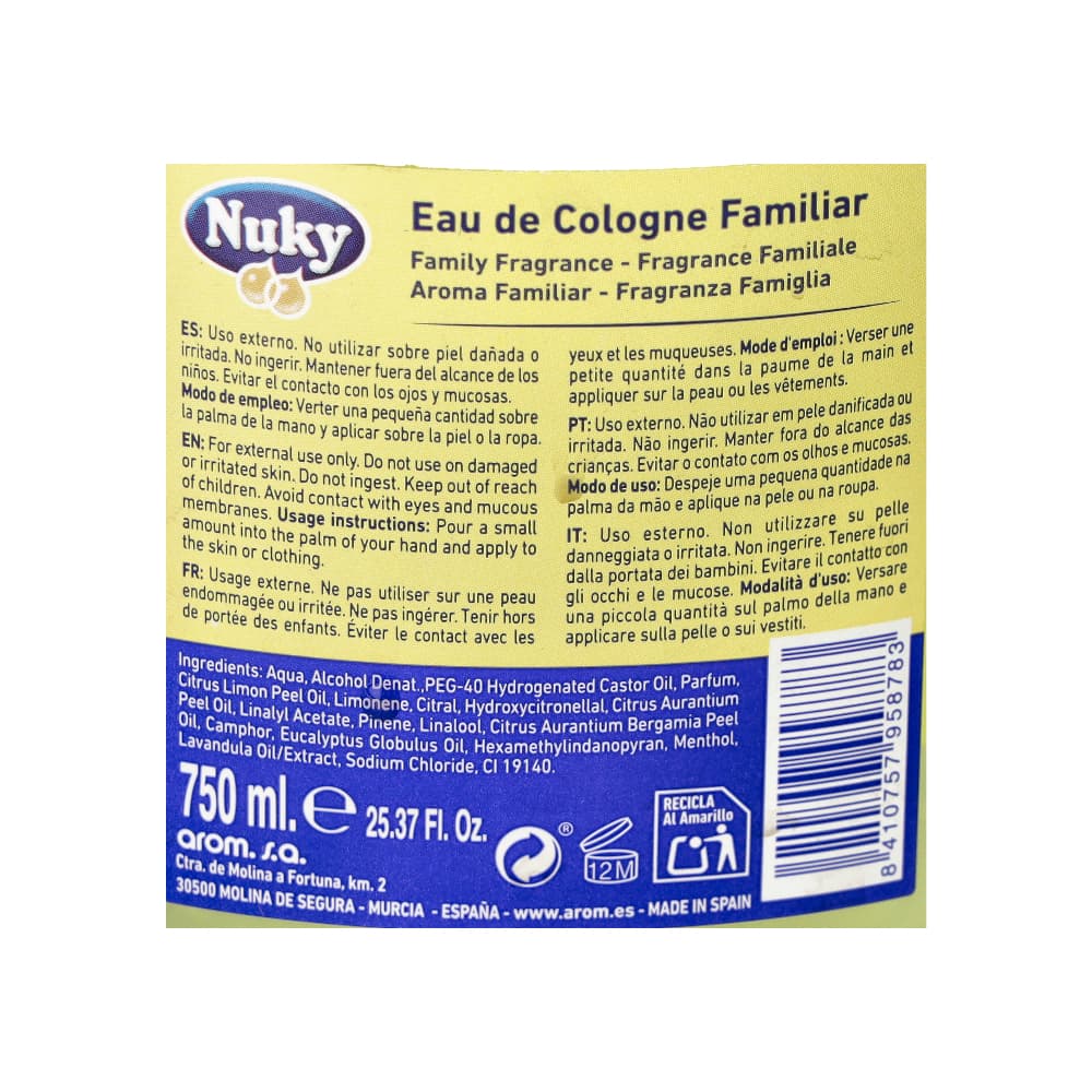 Agua de colonia familiar Nuky (750 ml) - Miniatura 6