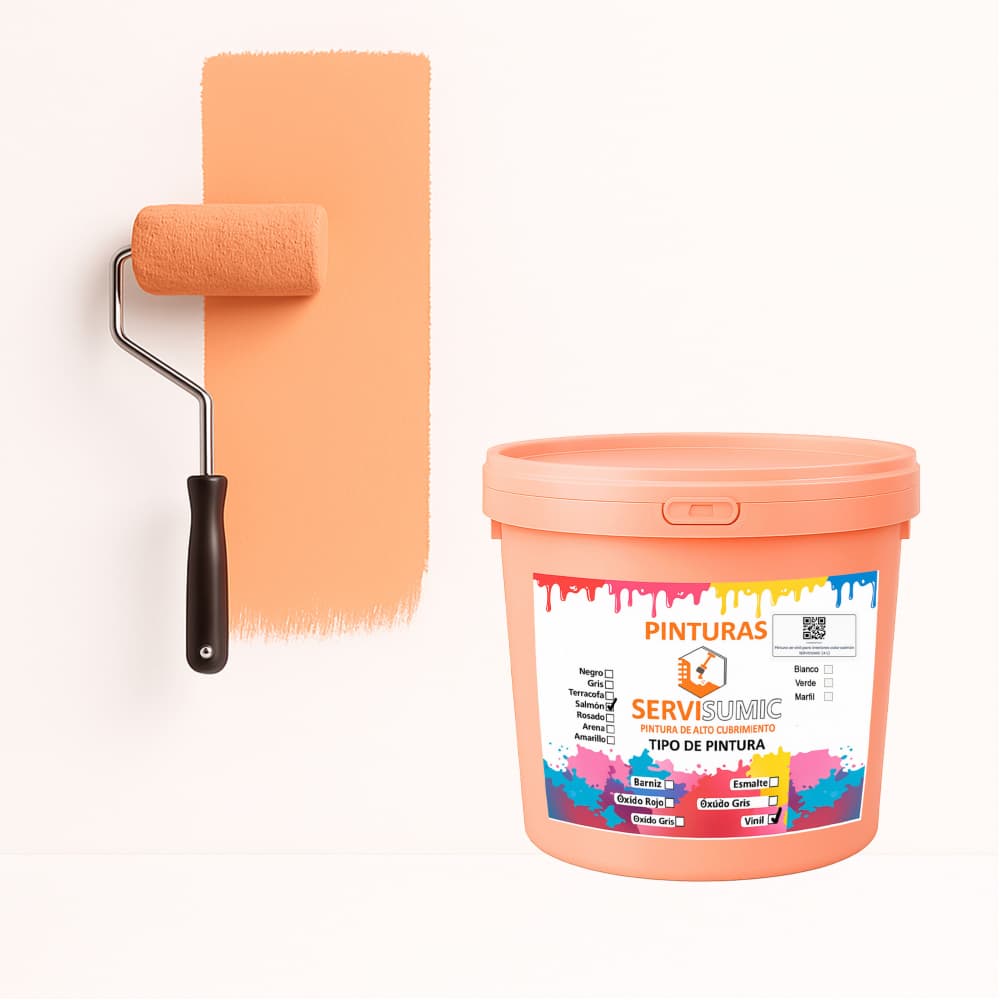 Pintura de vinil para interiores color salmón SERVISUMIC (4 L) - Miniatura 2