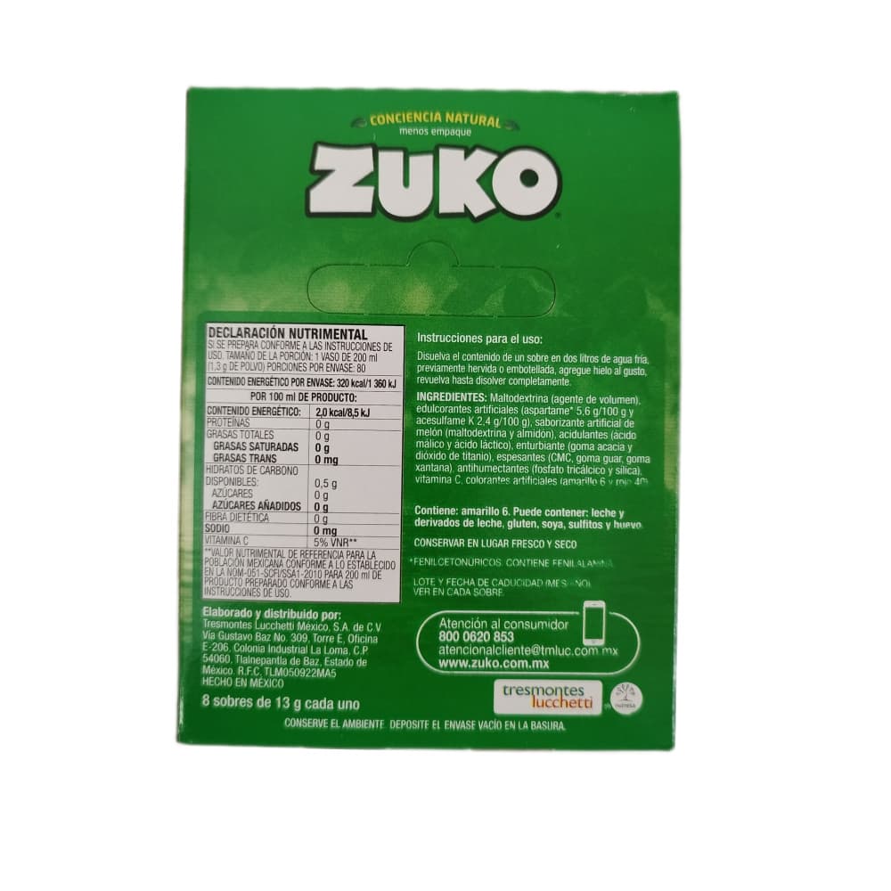 Refresco instantáneo sabor melón Zuko (104 g / 3.67 oz) - Miniatura 2