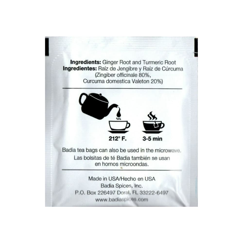 Té de jengibre y cúrcuma Badia (2 g) - Miniatura 2