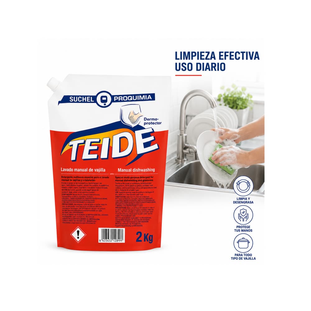 Detergente lavavajillas líquido Teide Suchel Proquimia (2 kg / 4.4 lb) - Miniatura 4