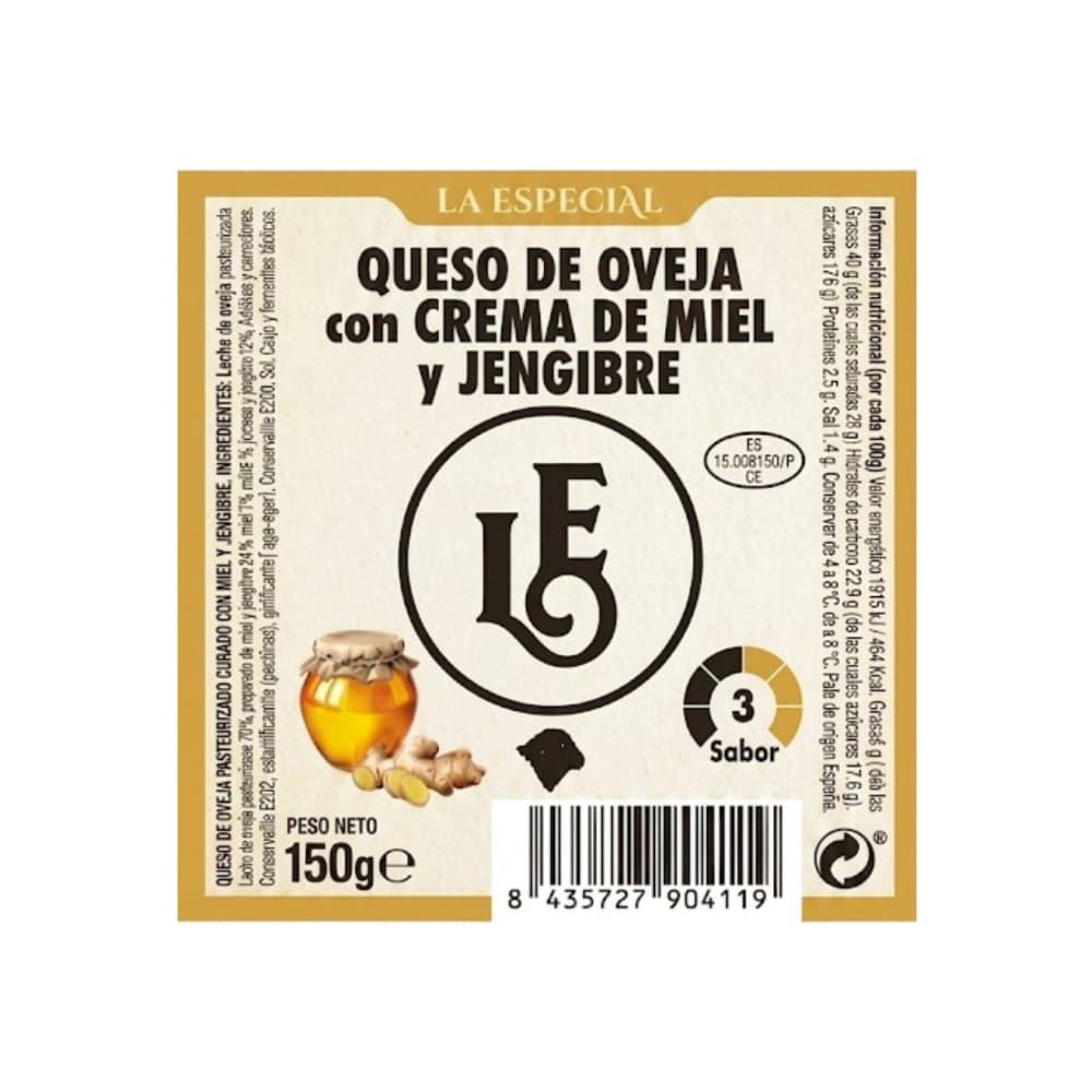 Queso de oveja con crema de miel y jengibre La Especial (150 g / 5.29 oz) - Miniatura 2