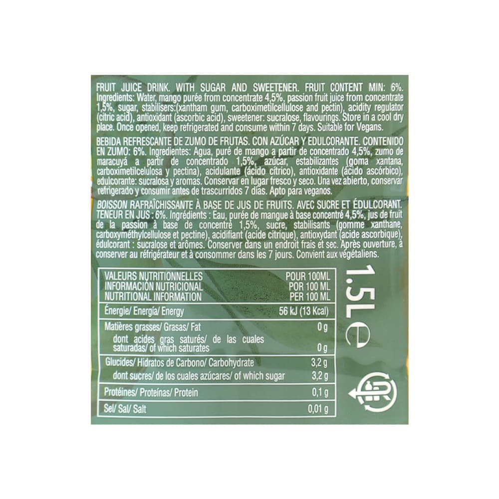 Bebida refrescante de zumo de frutas de mango y maracuyá Don Simón (1.5 L) - Miniatura 3